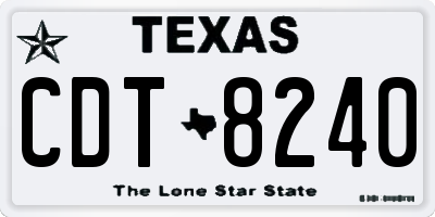 TX license plate CDT8240