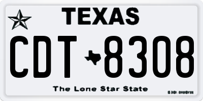 TX license plate CDT8308