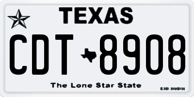 TX license plate CDT8908