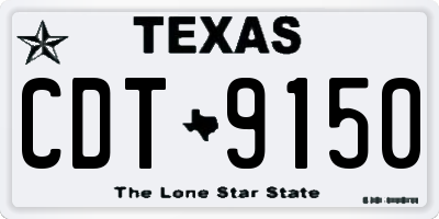 TX license plate CDT9150