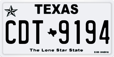TX license plate CDT9194