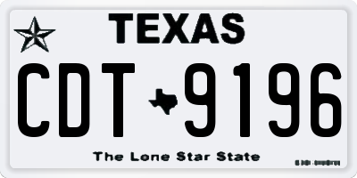 TX license plate CDT9196