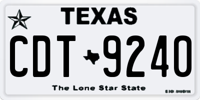 TX license plate CDT9240