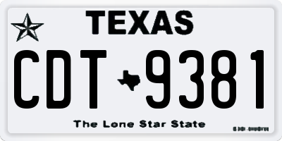 TX license plate CDT9381