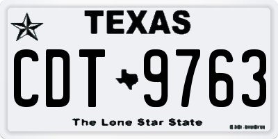 TX license plate CDT9763