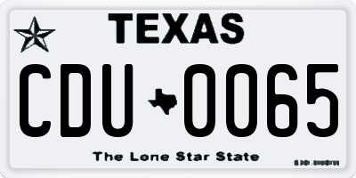 TX license plate CDU0065