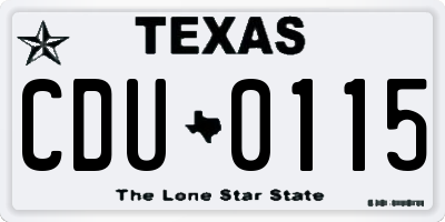 TX license plate CDU0115