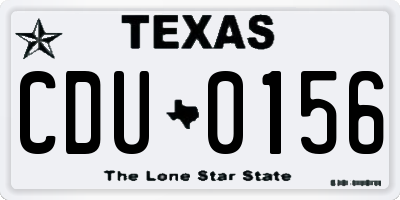 TX license plate CDU0156
