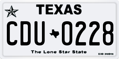TX license plate CDU0228