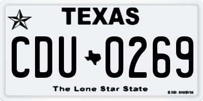 TX license plate CDU0269