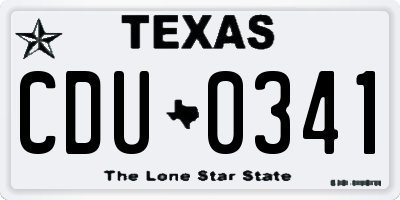 TX license plate CDU0341
