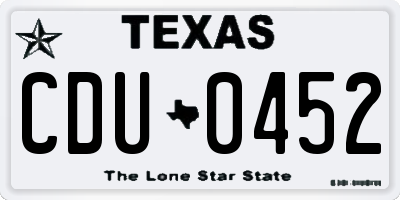 TX license plate CDU0452