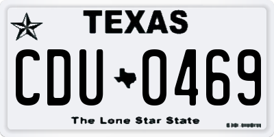TX license plate CDU0469