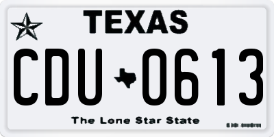 TX license plate CDU0613