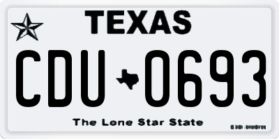 TX license plate CDU0693