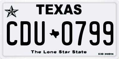 TX license plate CDU0799
