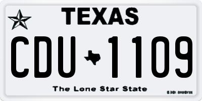 TX license plate CDU1109