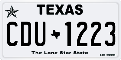 TX license plate CDU1223