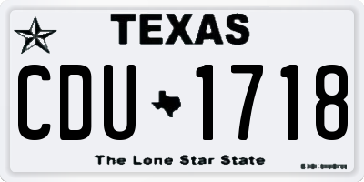 TX license plate CDU1718