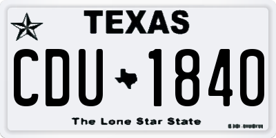 TX license plate CDU1840