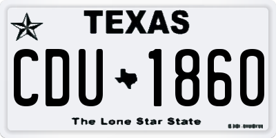 TX license plate CDU1860