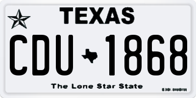 TX license plate CDU1868