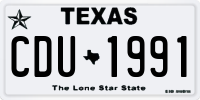 TX license plate CDU1991