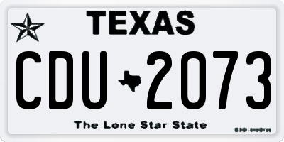 TX license plate CDU2073