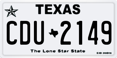 TX license plate CDU2149