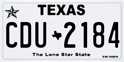 TX license plate CDU2184