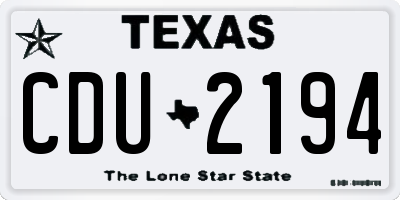 TX license plate CDU2194