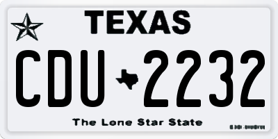 TX license plate CDU2232