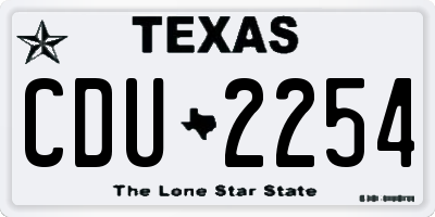 TX license plate CDU2254