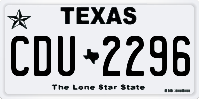 TX license plate CDU2296