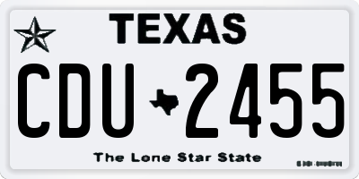 TX license plate CDU2455