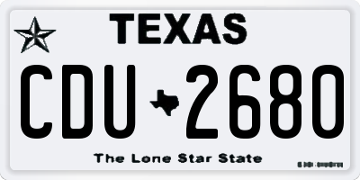 TX license plate CDU2680