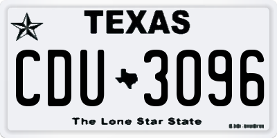 TX license plate CDU3096