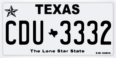 TX license plate CDU3332