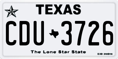 TX license plate CDU3726