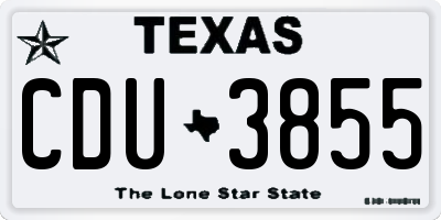 TX license plate CDU3855