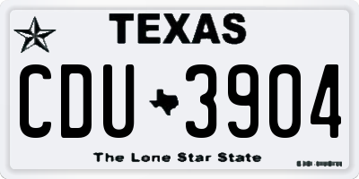 TX license plate CDU3904