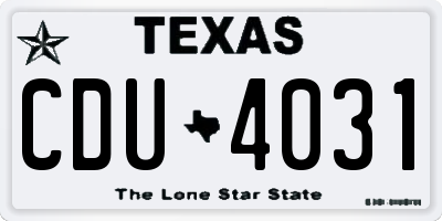 TX license plate CDU4031