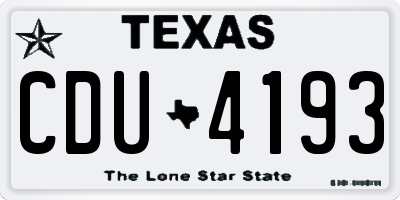 TX license plate CDU4193