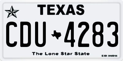 TX license plate CDU4283