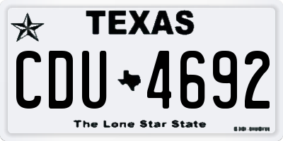 TX license plate CDU4692