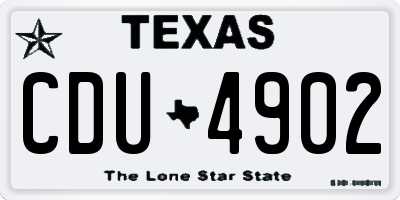 TX license plate CDU4902