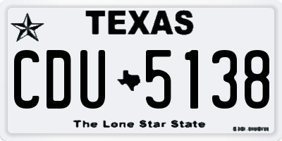 TX license plate CDU5138
