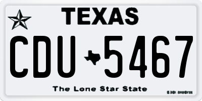 TX license plate CDU5467