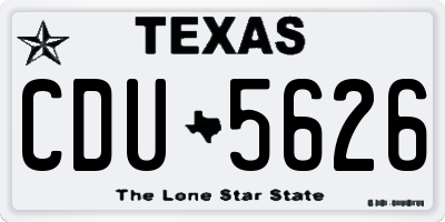 TX license plate CDU5626