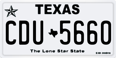 TX license plate CDU5660